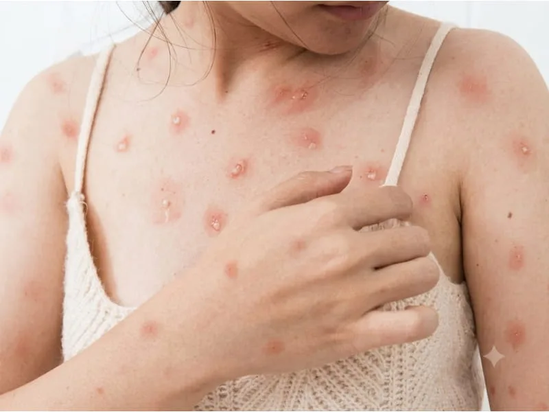 Lây qua dịch từ các nốt phỏng nước